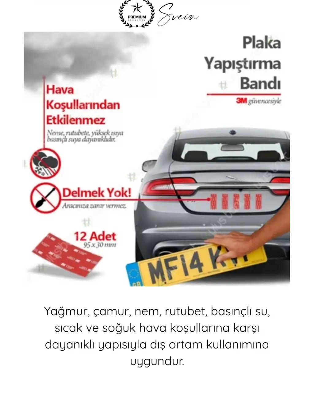 #PlakaBandı Otomobil Motosiklet Plaka Yapıştırma Bandı 3M VHB Çift Taraflı Çok Güçlü Suya Dayanıklı 12 Adet Gri 95x30 mm Araç Plaka Montaj Sabitleme Oto Aksesuar Yapışkan Ped