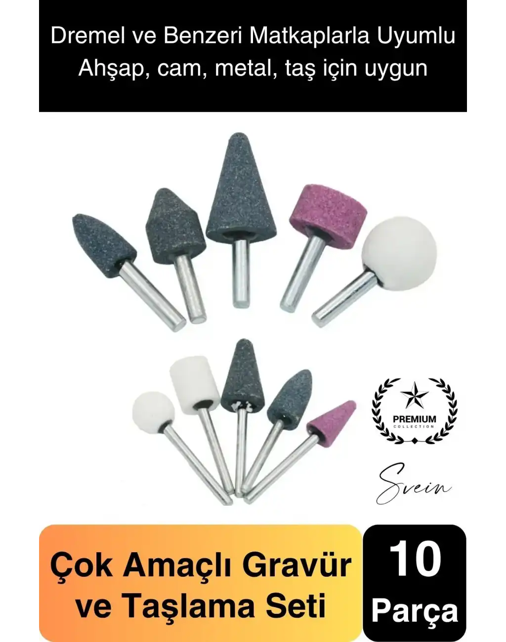 Premium 10 Parça Hobi Gravür Taşlama Ucu Mini Metal Ahşap Oyma Seti Parlatma Zımparalama Fırçalama
