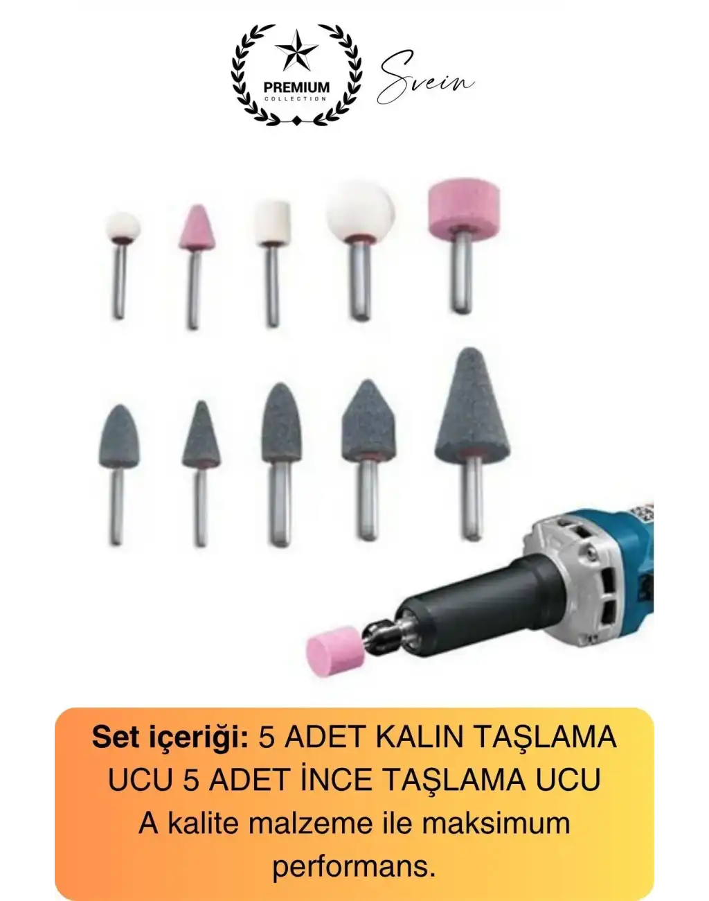 Premium 10 Parça Hobi Gravür Taşlama Ucu Mini Metal Ahşap Oyma Seti Parlatma Zımparalama Fırçalama