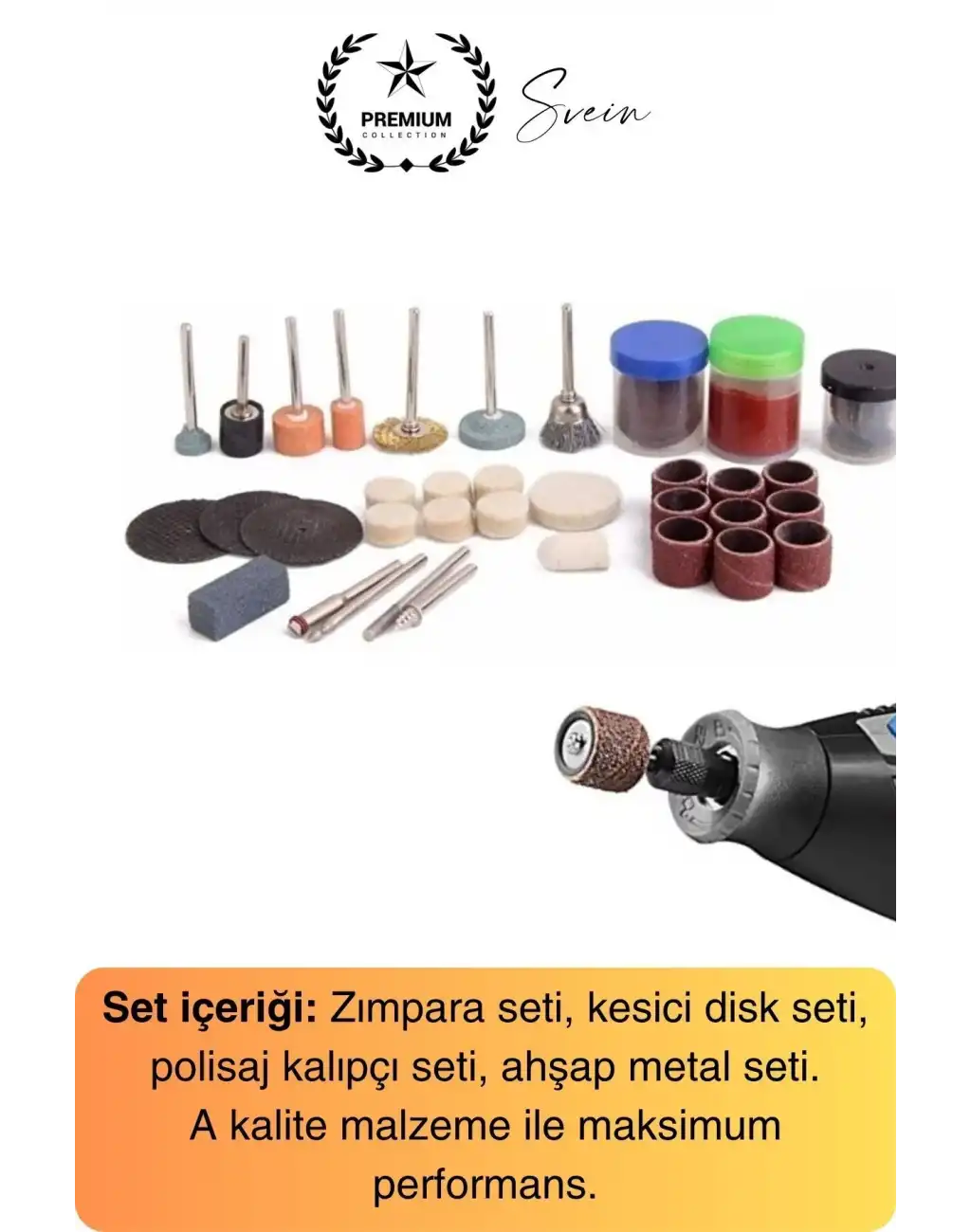 Premium 105 Parça Hobi Gravür Taşlama Ucu Mini Metal Ahşap Oyma Seti Parlatma Zımparalama Fırçalama