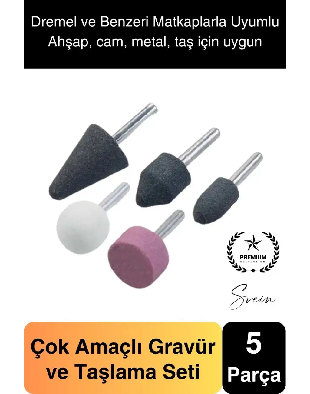 Premium 5 Parça Hobi Gravür Taşlama Ucu Mini Metal Ahşap Oyma Seti Parlatma Zımparalama Fırçalama
