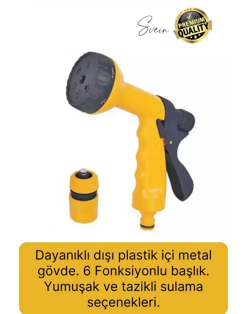 Premium 7 Fonksiyonlu Yüksek Basınçlı Sulama Tabancası Bahçe Araba Yıkama Yağmurlama Su Fıskiye