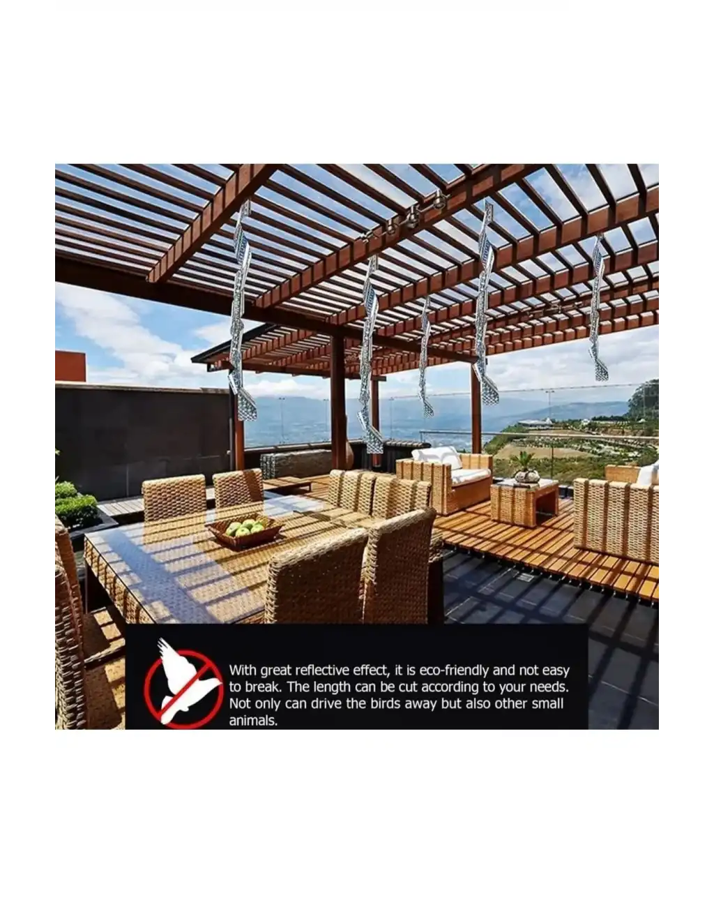 Boss Tape Kuş Kondurmaz Rahatsız Eden Şerit Bant 45 mm x 50 mt Yansıtıcı Kuşsavar Çatı Hologram Bandı