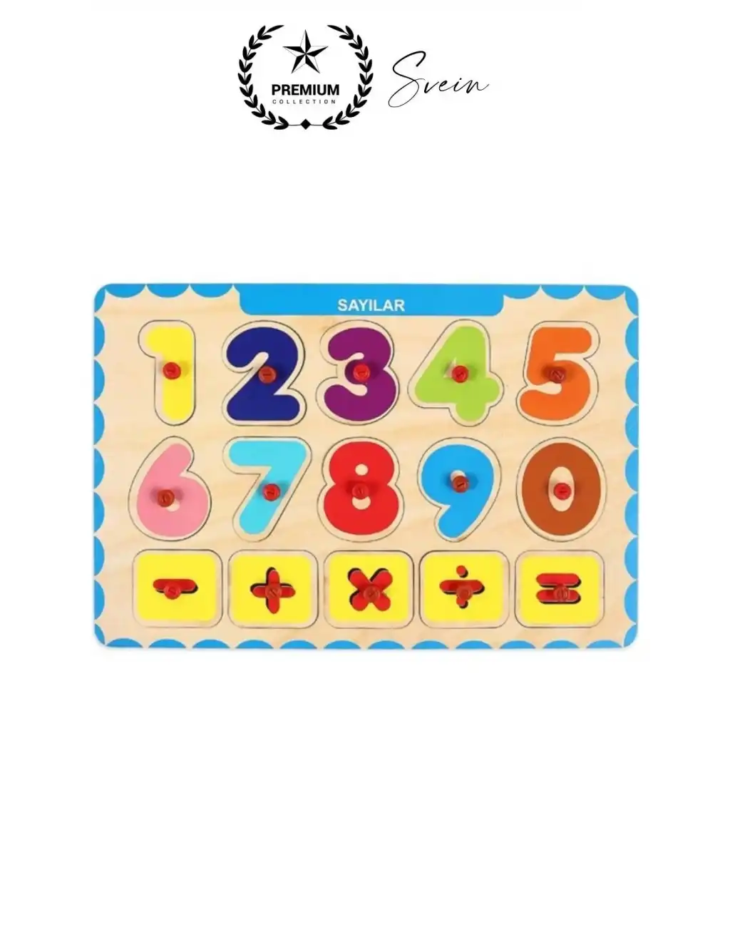 Premium Sayılar Ahşap Bul Tak Puzzle Eğitici Oyuncak Zeka Geliştirici Tutmalı Motor Becerisi Gelişim