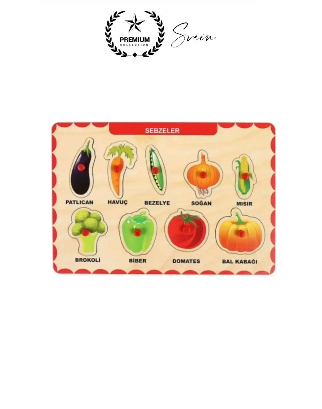 Premium Sebzeler Ahşap Bul Tak Puzzle Eğitici Oyuncak Havuç Patates Soğan Motor Becerisi Gelişim