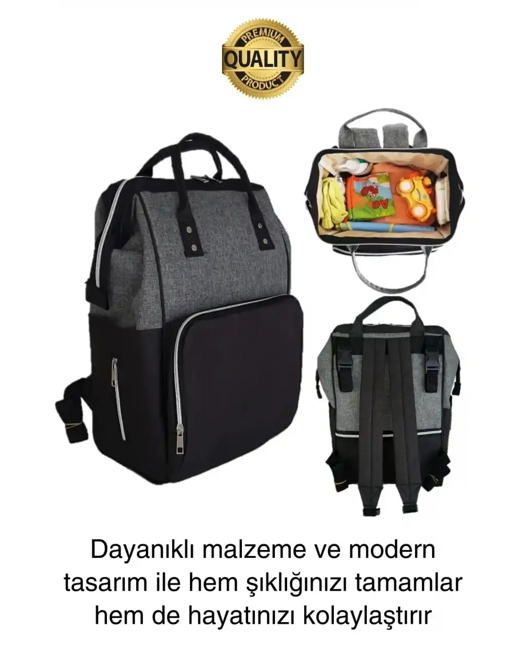 Premium Yeni Sezon Anne Bebek Sırt Çantası Çok Gözlü Termal Biberon Hazneli Askılı Büyük Geniş Rahat