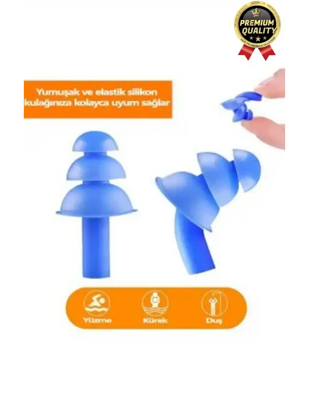 Profesyonel Elastik Silikon Kutulu Yüzme Dalış Uyku için Su Geçirmez Kulak ve Burun Klipsi Tıkacı