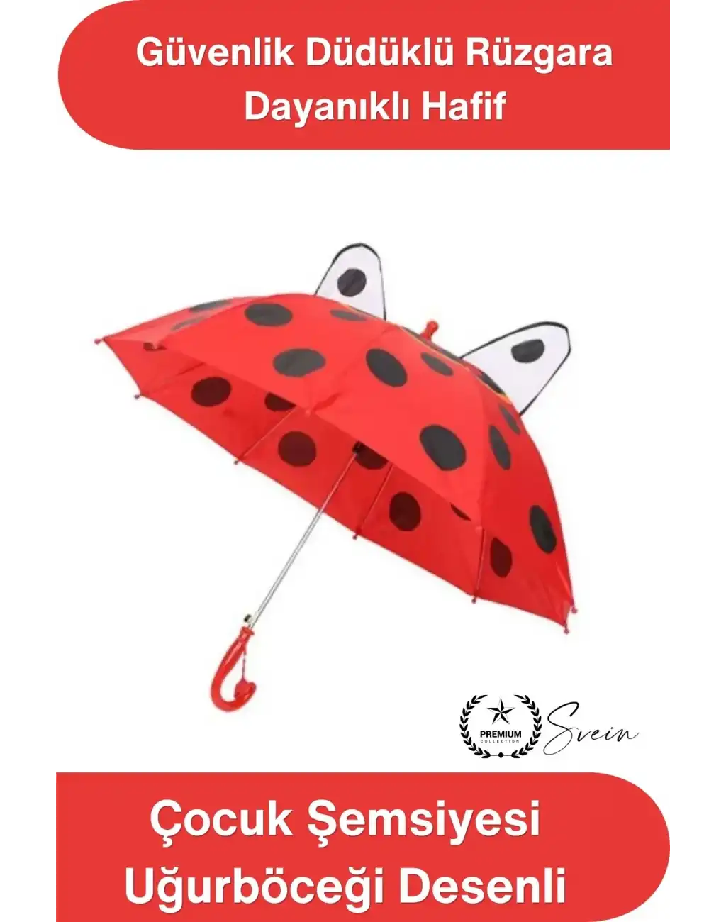 #Şemsiye Kaliteli Çocuk Şemsiyesi Uğurböceği Desenli Güvenlik Düdüklü Rüzgara Dayanıklı Hafif Çocuk Şemsiyesi Güvenli Açma Kapama Okul Kreş Yağmurluk Aksesuarı Sağlam Uzun Ömürlü