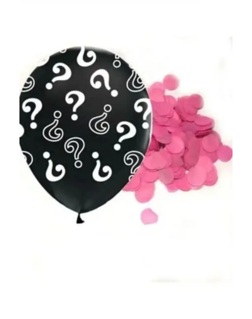Siyah Soru İşareti Cinsiyet Belirleme Partisi Baby Shower Kız mı Erkek mi 18inç 45cm Konfetili Balon