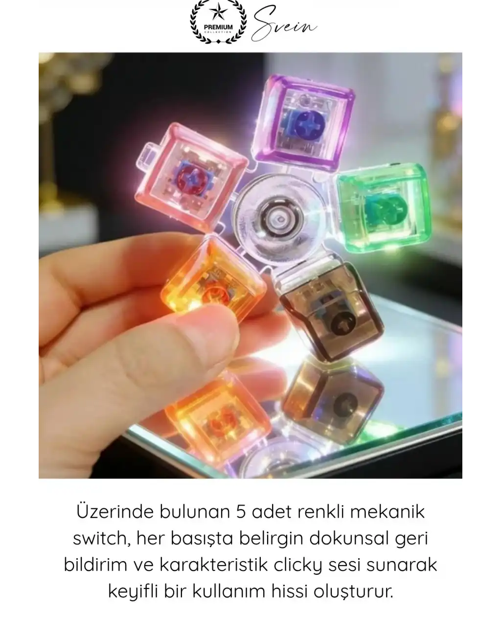 #StresKlavye Hediye Clicky Şeffaf Mekanik Switch Klavye Stres Çarkı Renkli Tuşlu Fidget Oyuncak Odaklanma Oyuncağı Dönen Sessiz Masaüstü Anti Stres Spinner Ergonomik Tasarım
