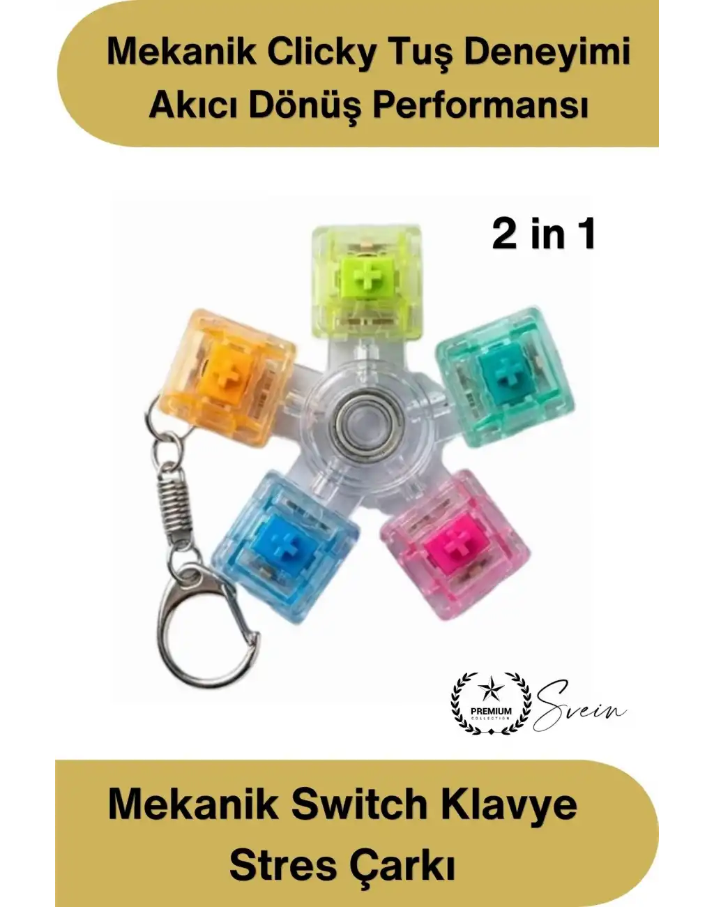 #StresKlavye Hediye Clicky Şeffaf Mekanik Switch Klavye Stres Çarkı Renkli Tuşlu Fidget Oyuncak Odaklanma Oyuncağı Dönen Sessiz Masaüstü Anti Stres Spinner Ergonomik Tasarım