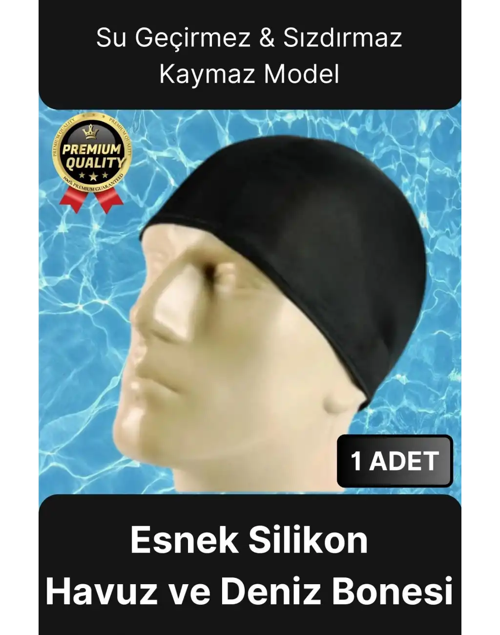 Su Geçirmez Sızdırmaz Kaymaz Elastik Yüzme Şapkası Kaliteli Silikon Deniz Havuz Yüzme Bonesi