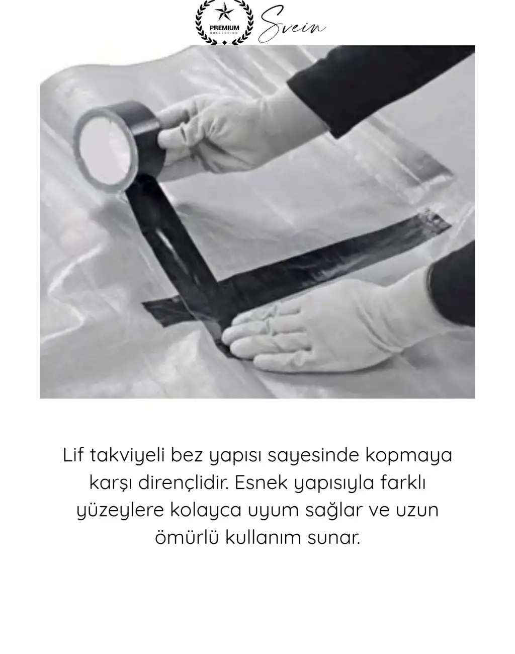 #TamirBandı Duct Tape Tamir Bandı Bez Siyah Güçlü Yapışkan Suya Dayanıklı UV Dirençli Onarım İzolasyon Boru Hortum Çadır Otomotiv Tekne Demetleme Çok Amaçlı Elle Yırtılabilir En 48mm Boy 10 Metre