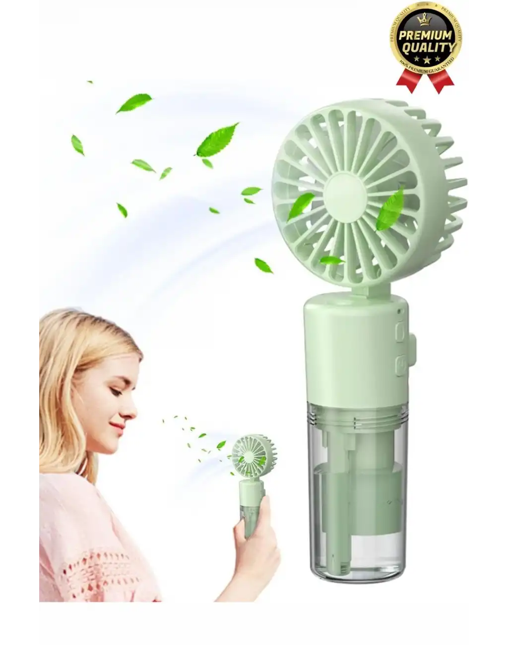 Taşınabilir Serinletici Klima Usb Şarjlı 3 Kademeli 1200 mAh Su Hazneli Püskürtmeli Mini Vantilatör