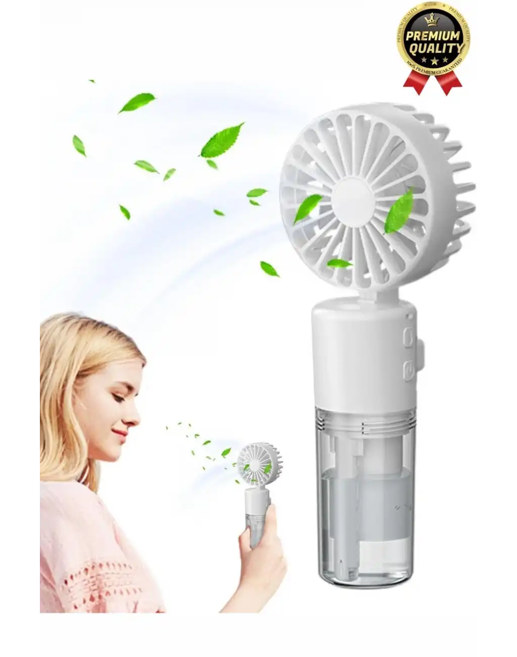 Taşınabilir Serinletici Klima Usb Şarjlı 3 Kademeli 1200 mAh Su Hazneli Püskürtmeli Mini Vantilatör