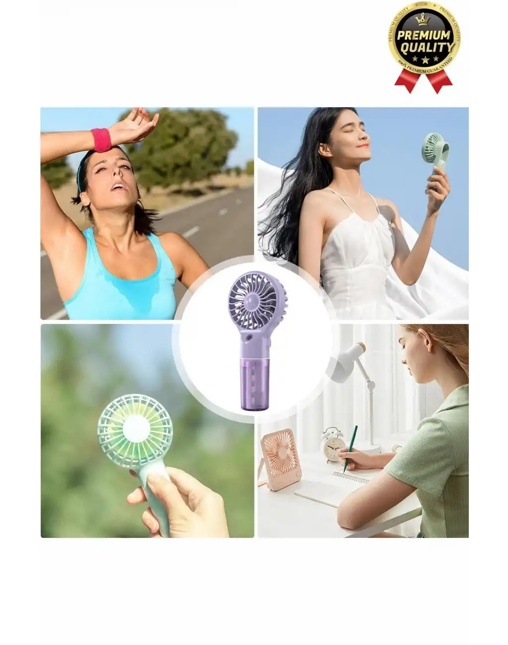 Taşınabilir Serinletici Klima Usb Şarjlı 3 Kademeli 1200 mAh Su Hazneli Püskürtmeli Mini Vantilatör