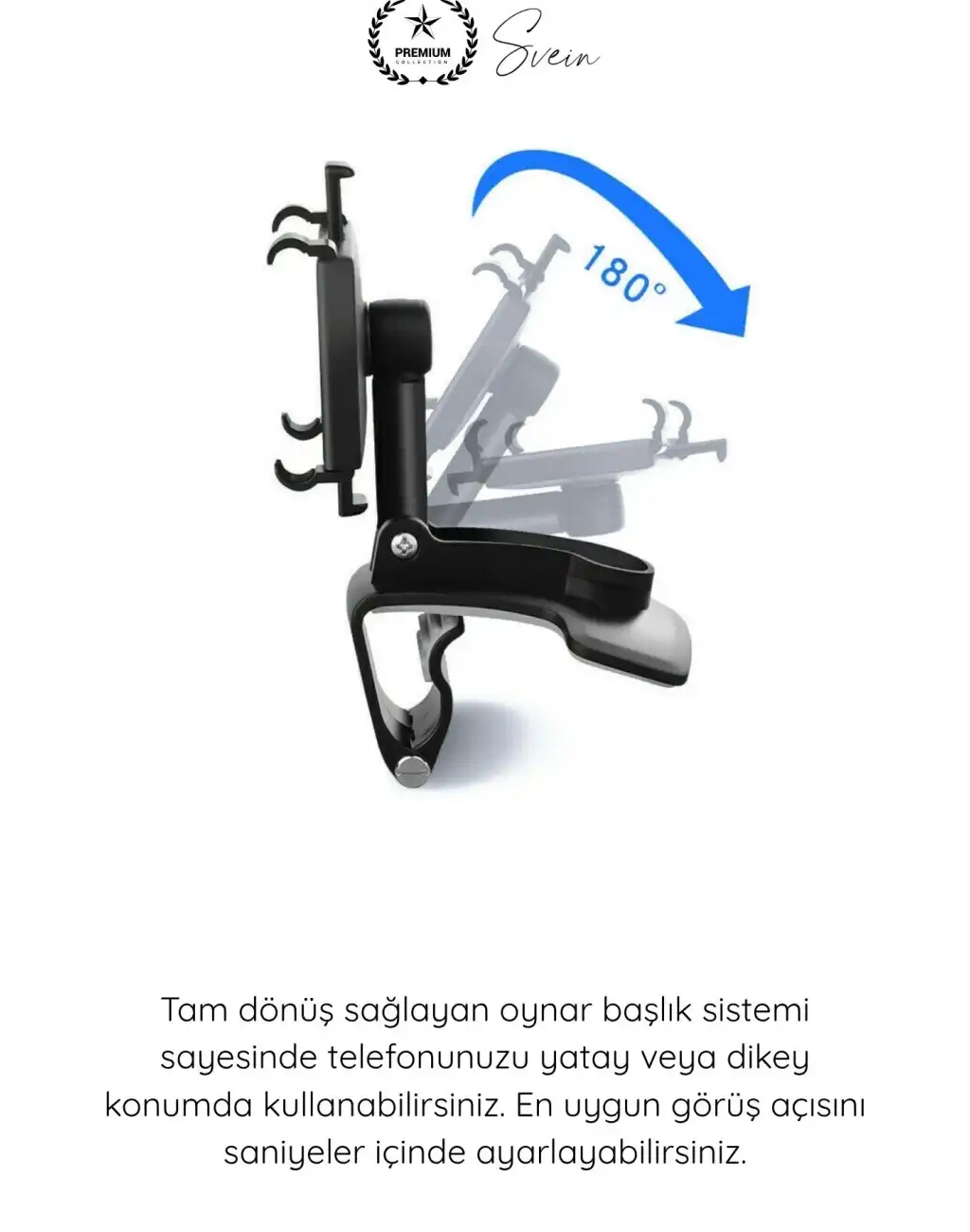 #TelefonTutucu Araba Gösterge Üstü Telefon Tutucu 360 Derece Dönebilen Oynar Başlıklı Araç İçi Navigasyon Aparatı Dikiz Aynası Güneşlik Uyumlu Klipsli Evrensel Akıllı Cihaz Standı