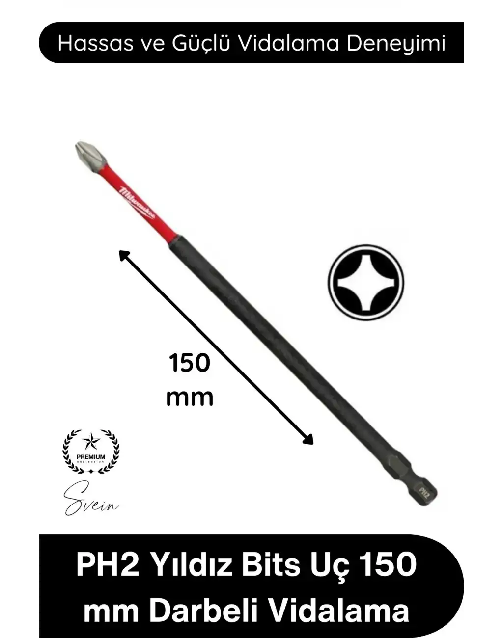 #Vidalama PH2 Yıldız Bits Uç 150 Mm Darbeli Vidalama Tornavida Aksesuarı Profesyonel Çelik Şok Emici Dayanıklı Manyetik Güçlü Uzun Ömürlü Ağır Hizmet El Aleti Parçası