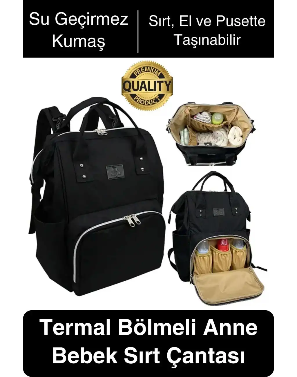 Yeni Sezon Anne Bebek Sırt Çantası Çok Gözlü Termal Biberon Hazneli Askılı Büyük Geniş Rahat