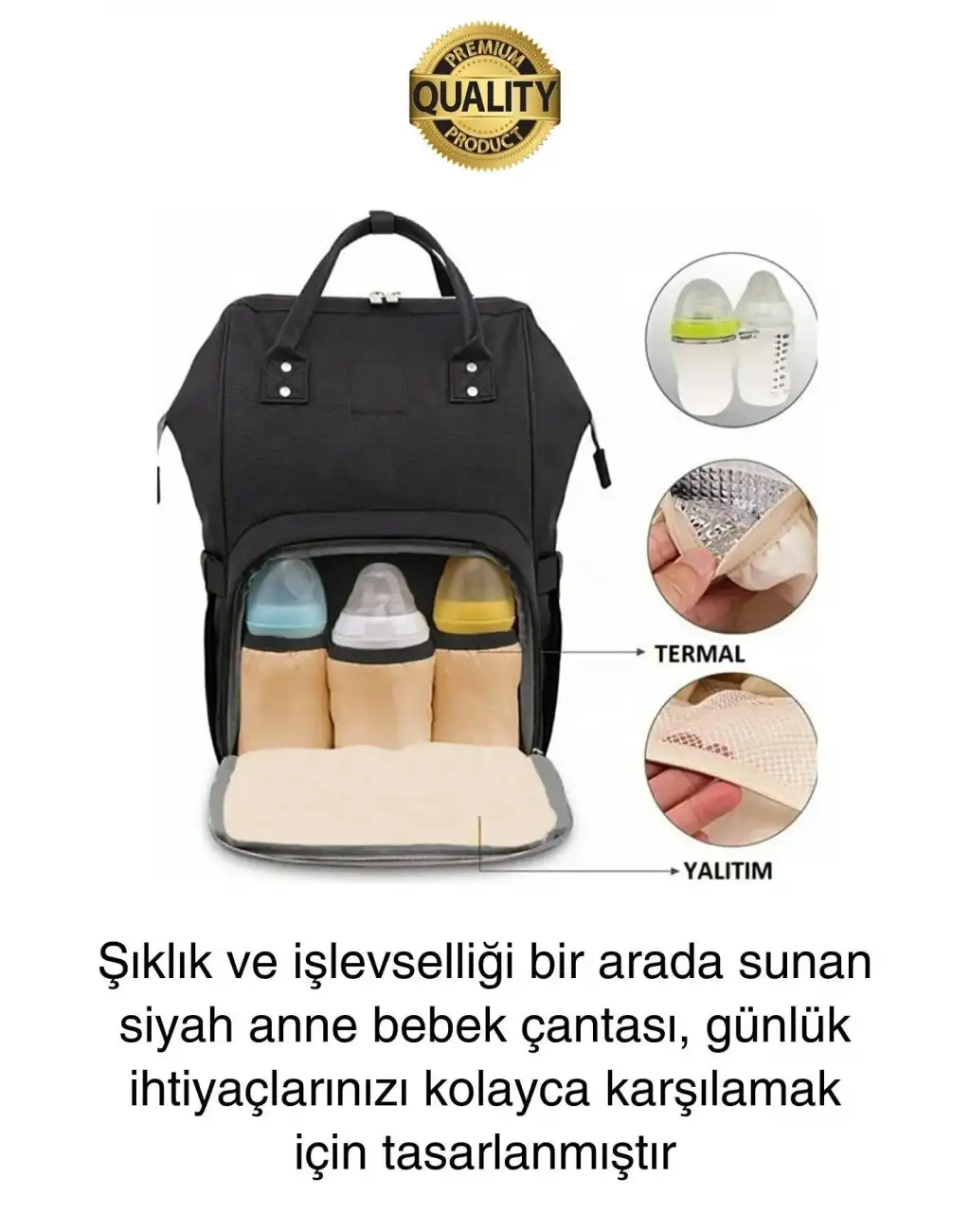 Yeni Sezon Anne Bebek Sırt Çantası Çok Gözlü Termal Biberon Hazneli Askılı Büyük Geniş Rahat