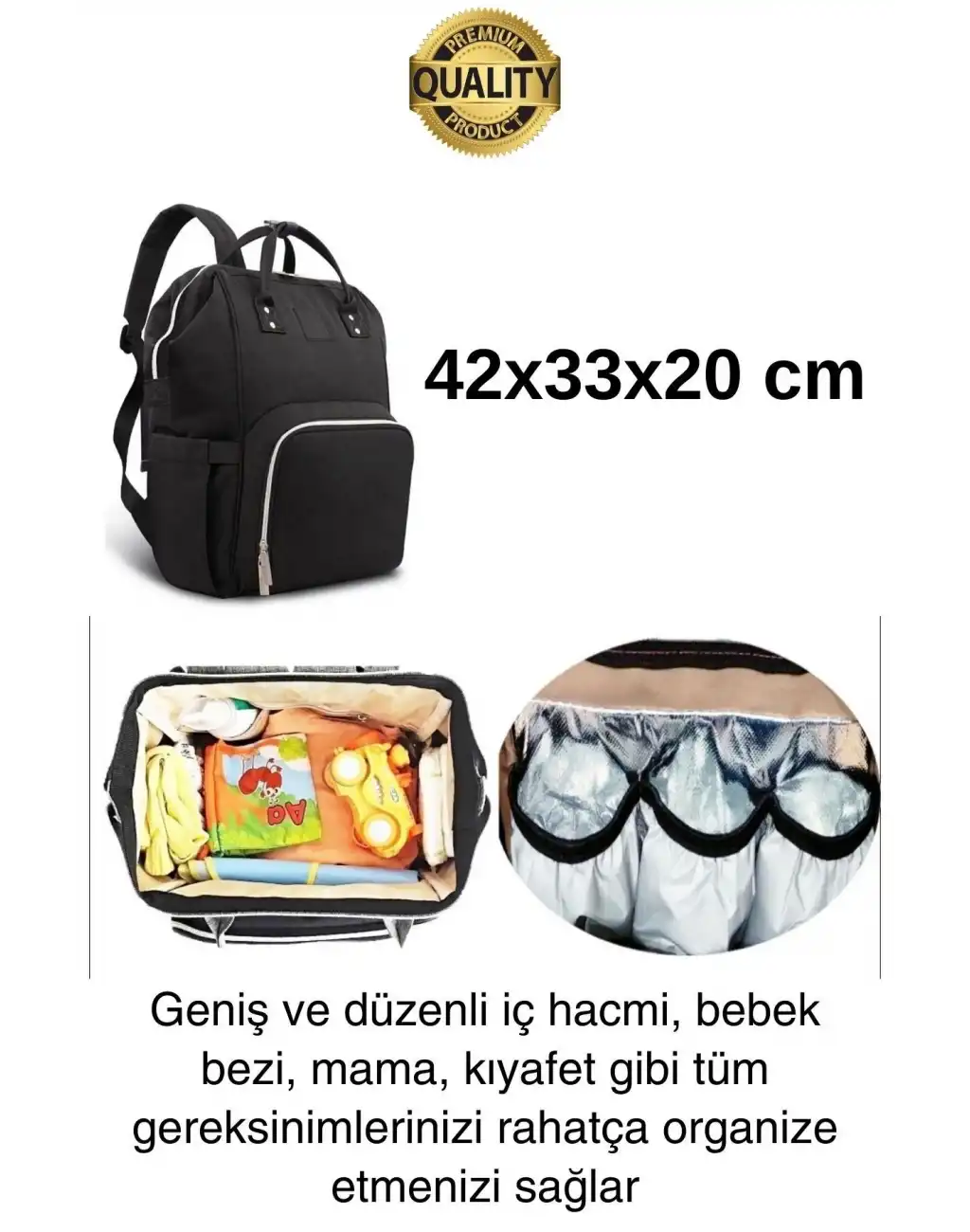 Yeni Sezon Anne Bebek Sırt Çantası Çok Gözlü Termal Biberon Hazneli Askılı Büyük Geniş Rahat