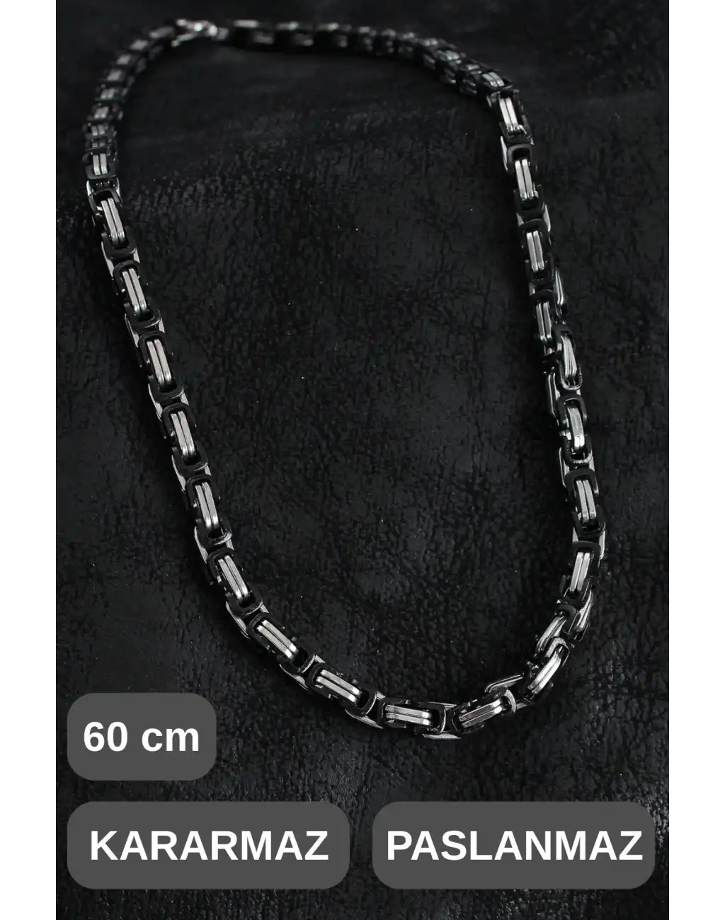 #ZincirKolye 316L Çelik Kral Zincir Erkek Kolye Gümüş Renk 60 cm Kararmaz Paslanmaz Kalın Halkalı Şık Modern Günlük Kombin Takı Aksesuar Dayanıklı Metal Tasarım