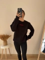 KALP NAKIŞLI SWEAT SİYAH