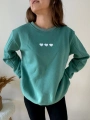 KALP NAKIŞLI SWEAT YEŞİL