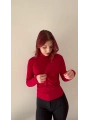 KIRMIZI DİK YAKA SANDY BLUZ