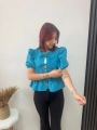 MAVİ FIRFIRLI BAĞLAMALI BLUZ