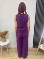 MOR GENİŞ PAÇA PANTOLONLU TAKIM