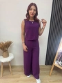 MOR GENİŞ PAÇA PANTOLONLU TAKIM
