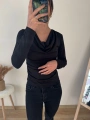 SİYAH DEGAJE YAKA BLUZ