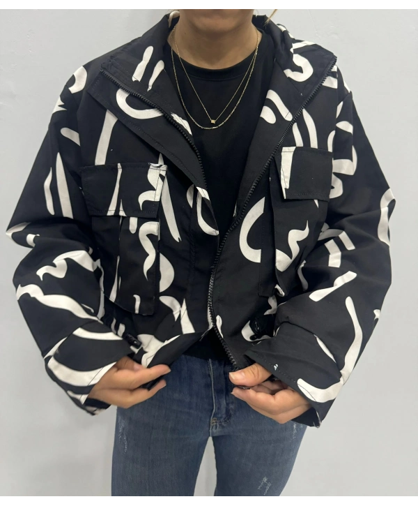 SİYAH BEYAZ SALSA CEKET