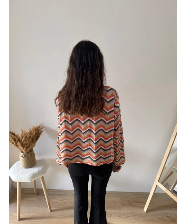 RENKLİ ZİKZAKLI KAZAK