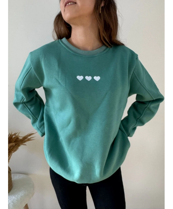 KALP NAKIŞLI SWEAT YEŞİL