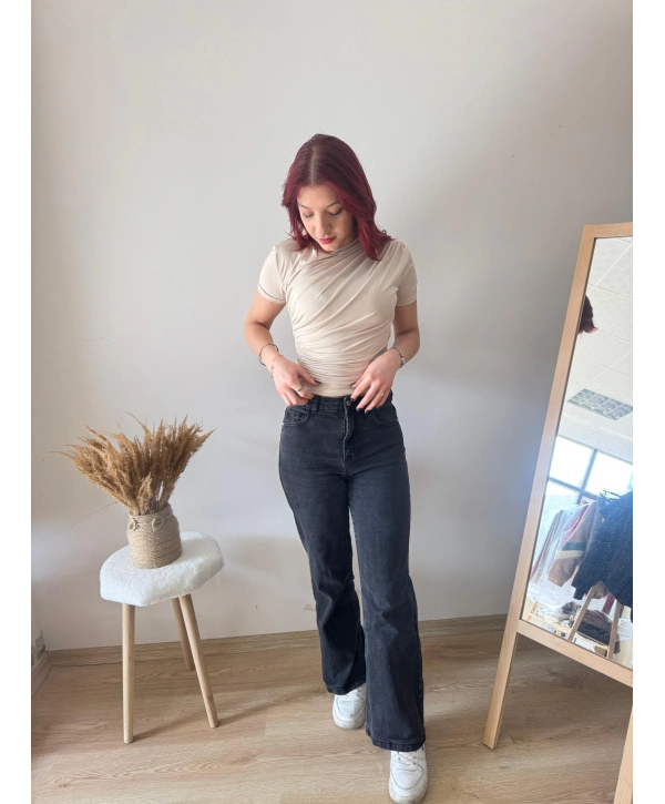 KREM KISA KOLLU SANDY BLUZ