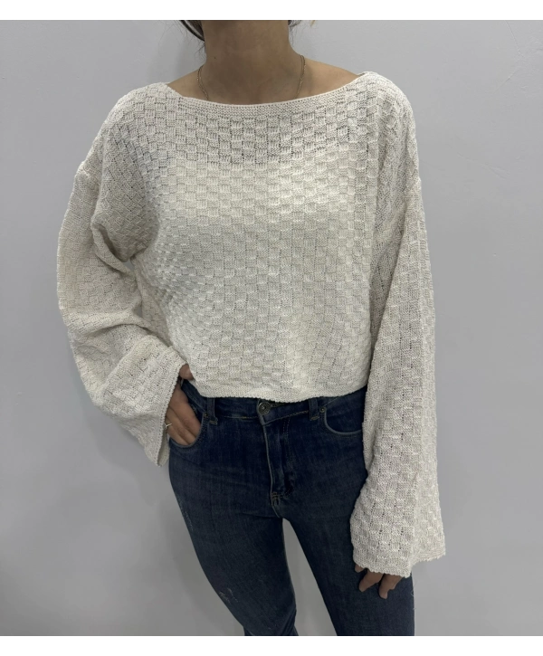 KREM MERSERİZE KAZAK