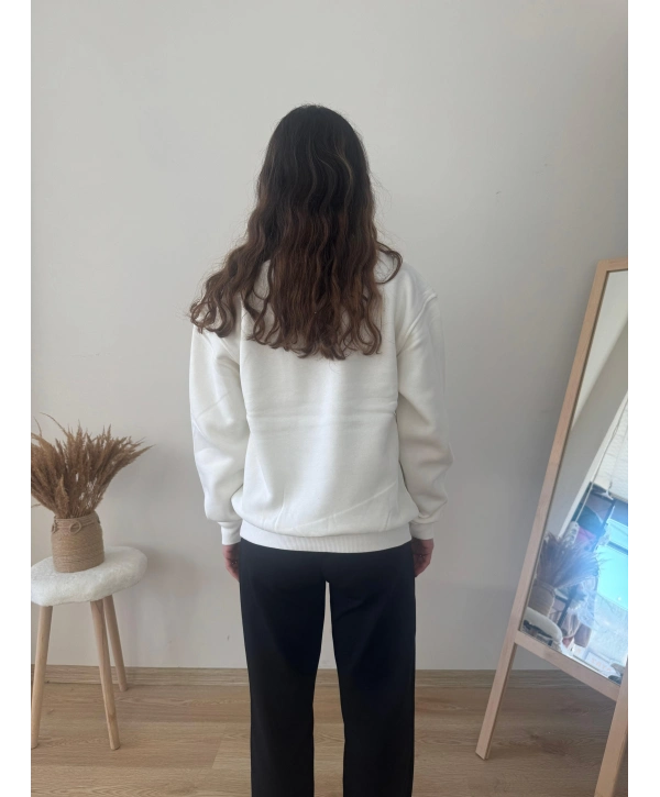 PUL DETAYLI SWEAT BEYAZ
