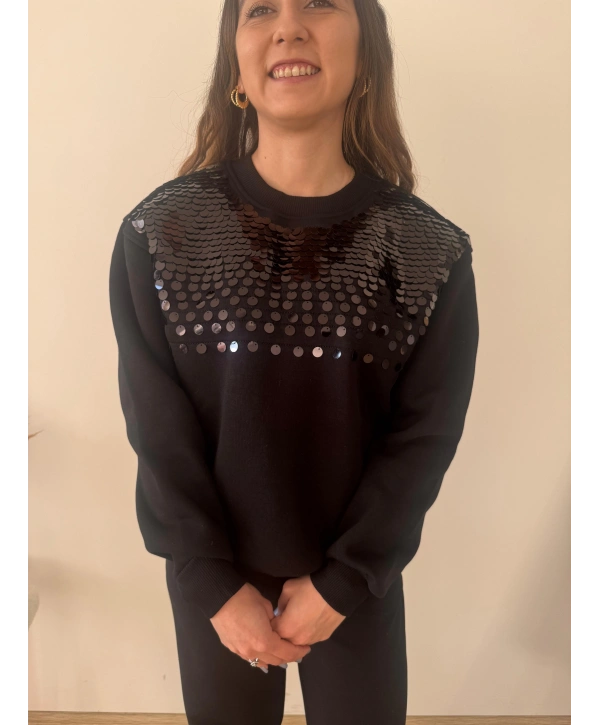 PUL DETAYLI SWEAT SİYAH