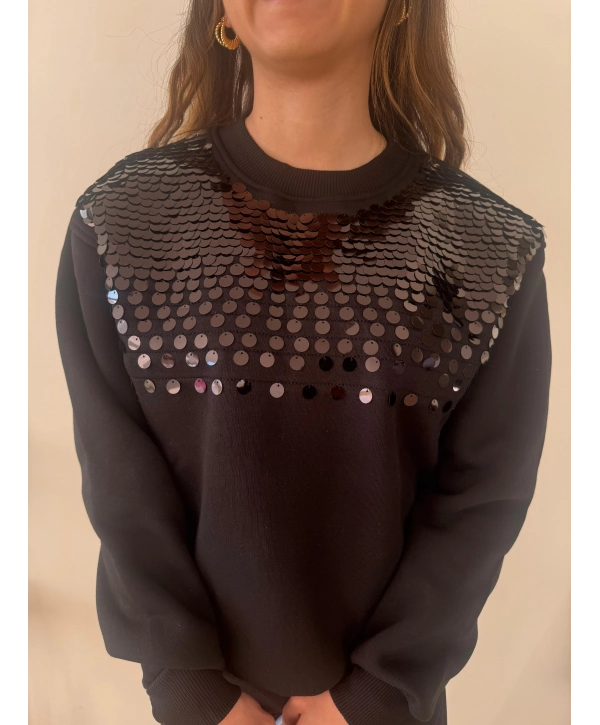 PUL DETAYLI SWEAT SİYAH