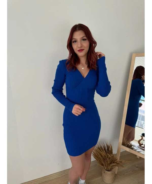 Saks Mavisi Triko Elbise