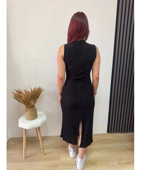 SİYAH MİDİ ELBİSE