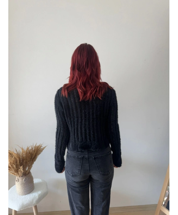 SİYAH SAKALLI AJURLU KAZAK