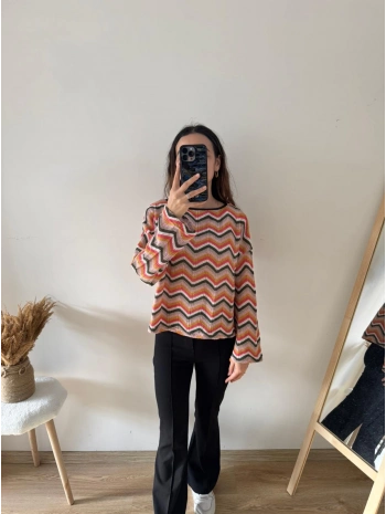 RENKLİ ZİKZAKLI KAZAK