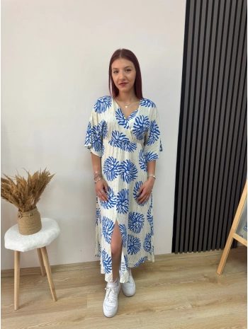 MAVİ DESENLİ ELBİSE