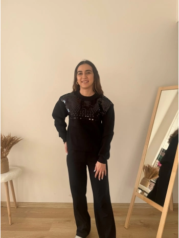 PUL DETAYLI SWEAT SİYAH