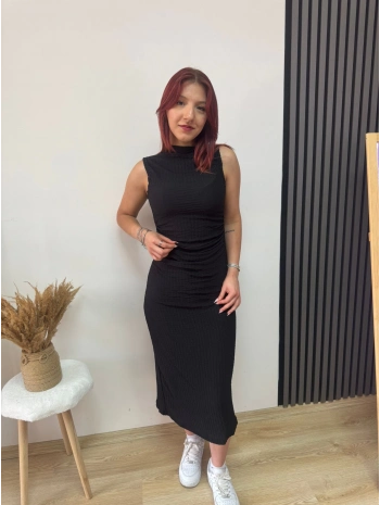 SİYAH MİDİ ELBİSE