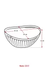 Akrilik Barok Mürdüm Büyük Oval Meyve & Salata Kasesi & Karıştırma Kabı / 3,3 Lt  (CAM DEĞİLDİR)