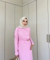 Asil Yan Detaylı Elbise - Pembe